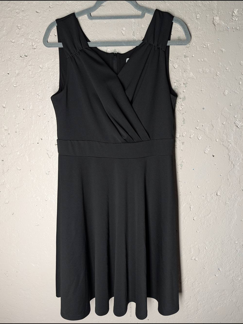 Classic Black Fit & Flare Dress | Sleeveless Wrap Bodice Cocktail Dress